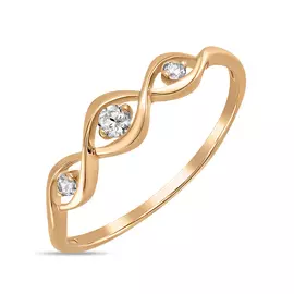 Золотое кольцо c фианитами