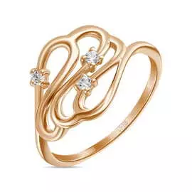 Золотое кольцо c фианитами