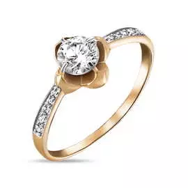 Золотое кольцо c фианитами