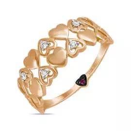 Золотое кольцо c фианитами