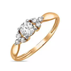 Золотое кольцо c фианитами