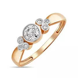 Золотое кольцо c фианитами