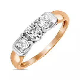 Золотое кольцо c фианитами