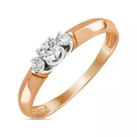 Золотое кольцо c фианитами