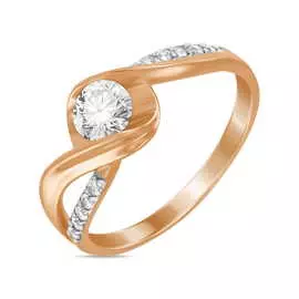 Золотое кольцо c фианитами