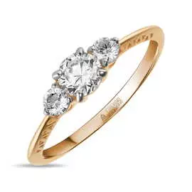 Золотое кольцо c фианитами