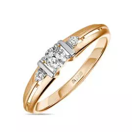 Золотое кольцо c фианитами
