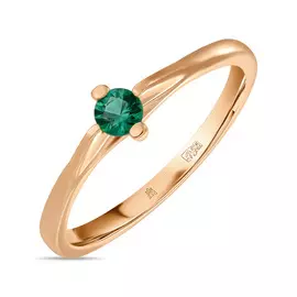 Золотое кольцо c гидротермальным изумрудом