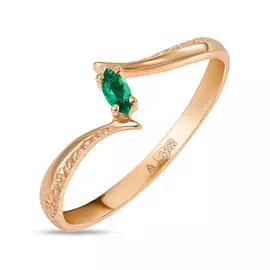 Золотое кольцо c гидротермальным изумрудом