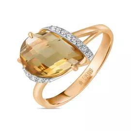 Золотое Кольцо c наноситал султанитом и фианитами