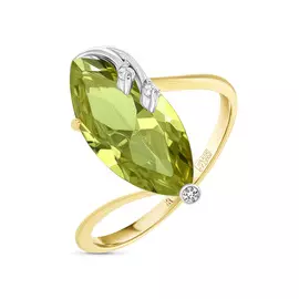 Золотое Кольцо c наноситал турмалином и фианитами