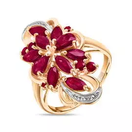 Золотое кольцо c рубинами