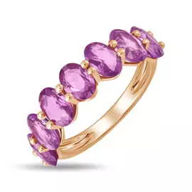 Золотое кольцо c цветными сапфирами