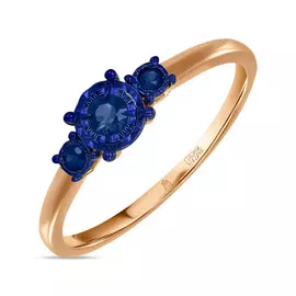 Золотое кольцо c сапфирами