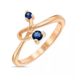 Золотое кольцо c сапфирами