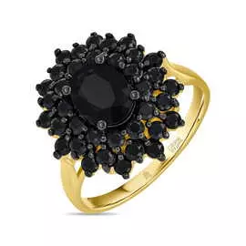 Золотое кольцо c цветными сапфирами