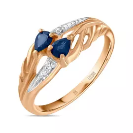 Золотое Кольцо c сапфирами и фианитами