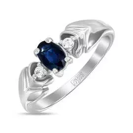 Золотое Кольцо c сапфиром и фианитами