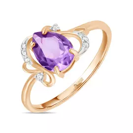 Золотое Кольцо c александритом и фианитами