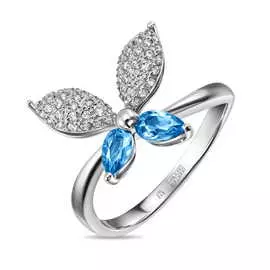 Золотое Кольцо c топазами и фианитами