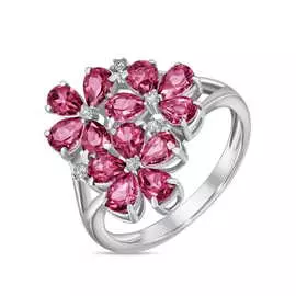 Золотое кольцо c топазом и бриллиантами