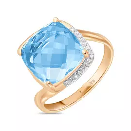 Золотое кольцо c топазом и бриллиантами