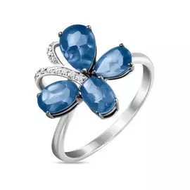 Золотое кольцо c топазом и бриллиантами