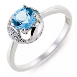 Золотое кольцо c топазом и бриллиантами