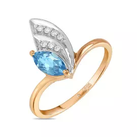 Золотое Кольцо c топазом и бриллиантами