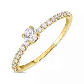 Золотое кольцо c топазом и бриллиантами