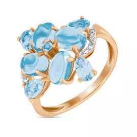 Золотое Кольцо c топазом и бриллиантами