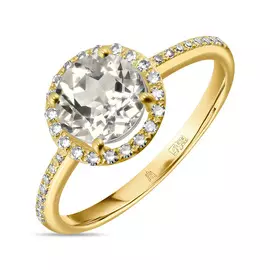 Золотое кольцо c топазом и бриллиантами