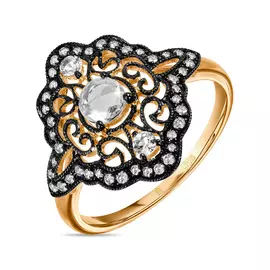 Золотое кольцо c топазом и бриллиантами