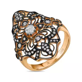 Золотое Кольцо c топазом и бриллиантами