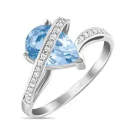 Золотое кольцо c топазом и бриллиантами