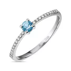 Золотое кольцо c топазом и бриллиантами