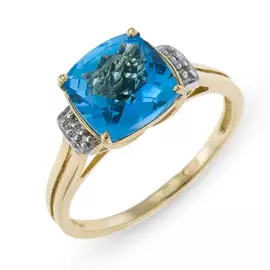 Золотое Кольцо c топазом и бриллиантами