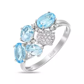 Золотое Кольцо c топазом и бриллиантами