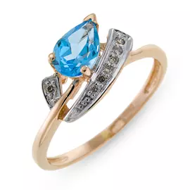 Золотое Кольцо c топазом и бриллиантами