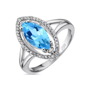 Золотое кольцо c топазом и бриллиантами