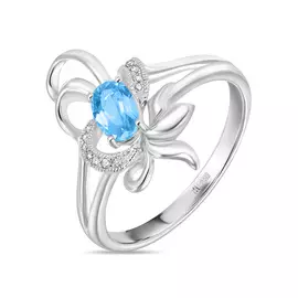 Золотое кольцо c топазом и бриллиантами