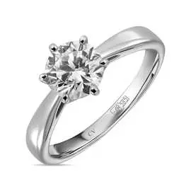 Золотое кольцо c выращенный бриллиантами