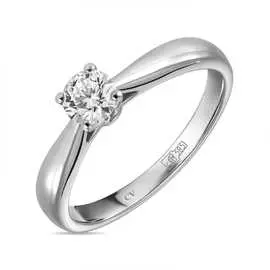 Золотое кольцо c выращенный бриллиантом