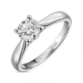 Золотое кольцо c выращенный бриллиантом