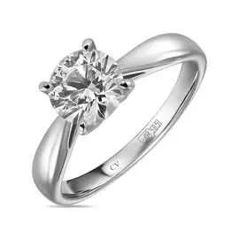 Золотое кольцо c выращенным бриллиантом