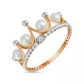 Золотое кольцо c жемчугом