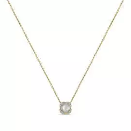 Золотое Колье c бриллиантами и перламутром