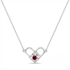 Золотое Колье c бриллиантом и рубином