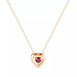 Золотое Колье c бриллиантом и рубином