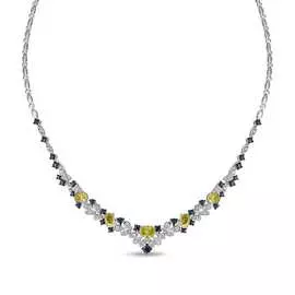 Золотое колье c бриллиантами и сапфирами